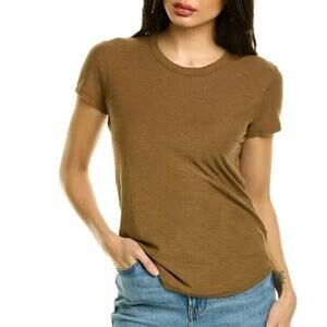 James Perse Cotton Modal Crew Shirt Heathered Brown 0 US XS